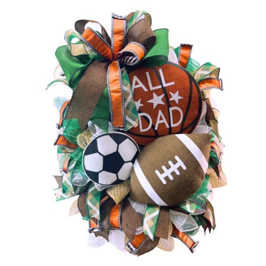 Sports Wreath for Front Door, Sports Wall Hanging, Football Decor