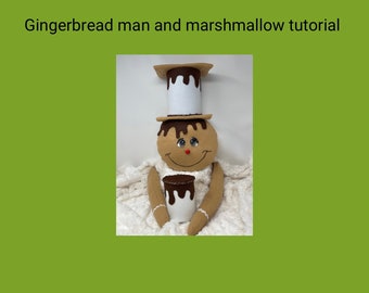 Gingerbread man no sew tutorial, marshmallow tutorial