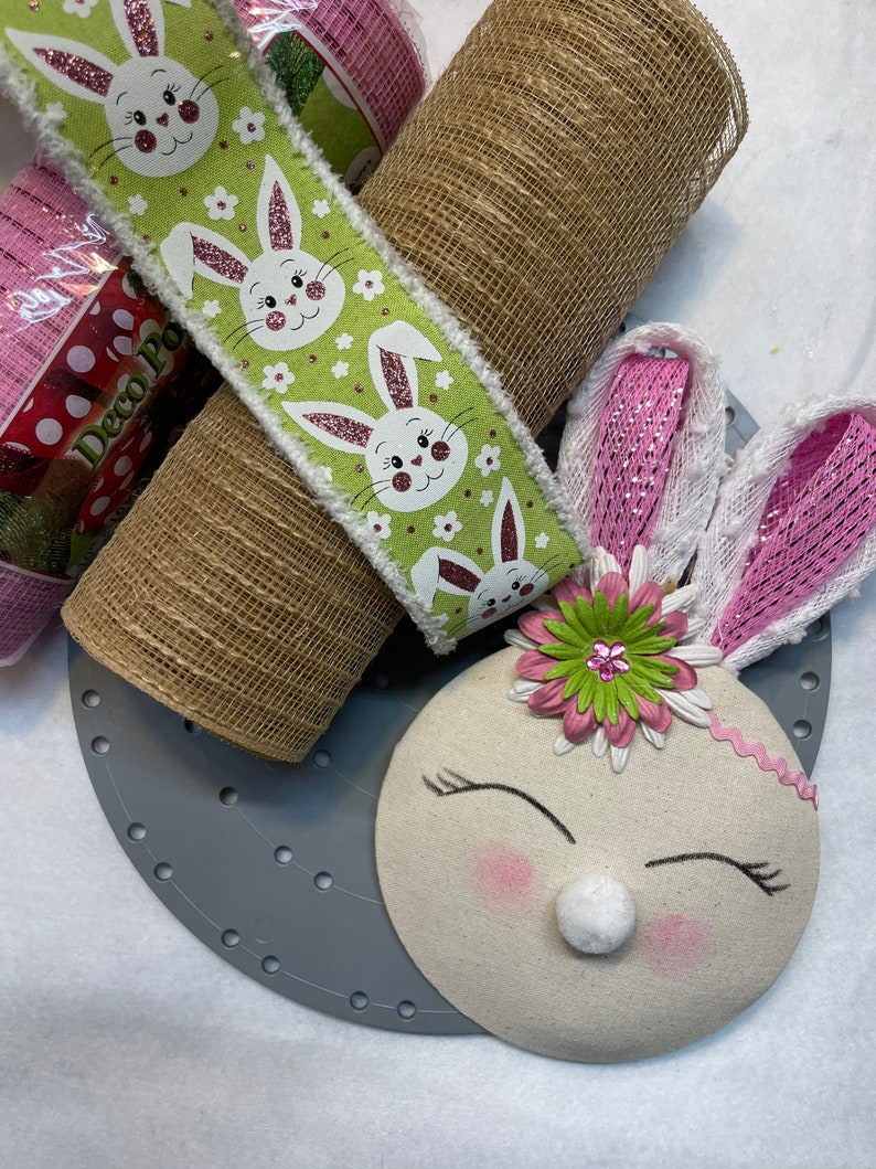 Easter bunny wreath kit diy easter flower kit flower wreath image 1