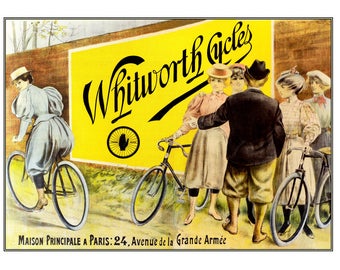 Cycles Sirius 1898 French Bicycle Advertising Vintage Poster Print