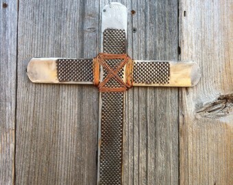 Handmade Rustic Rasp Cross, Cowboy Decor