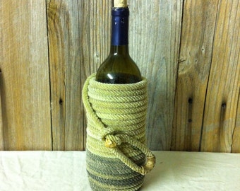 Handmade Lariat Rope Wine Holder, Texas Ranch Decor