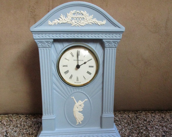 The Millennium Clock in Blue Jasper Wedgwood, Battery Operated Wedgwood