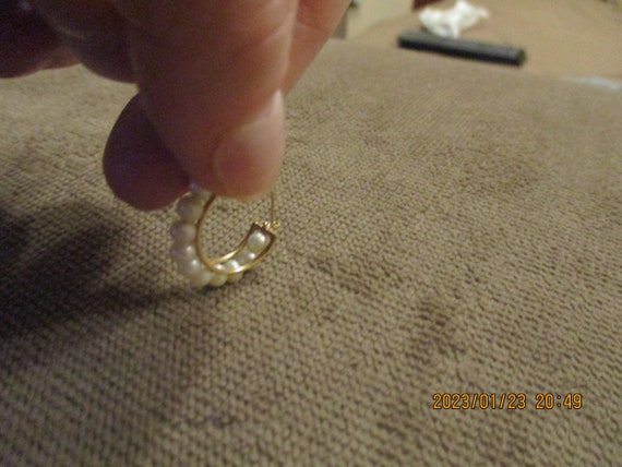 2MM Pearl Heart Pin and/or Round Hoop Gold Filled… - image 4