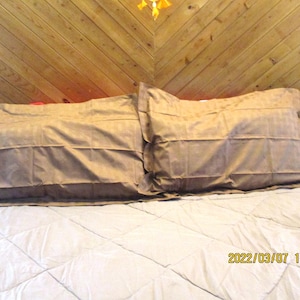 King Size Pillow Shams in Shiny Brown-and-Matte-Brown Rectangular Pattern Heavier Quality Easy Care Polyester Bed/Day Bed FREE USA SHIPPING