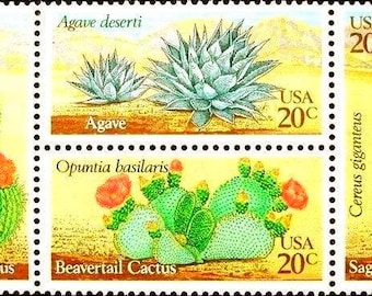 Block of 4 NEW 1981 20 Cent Desert Plants Stamps