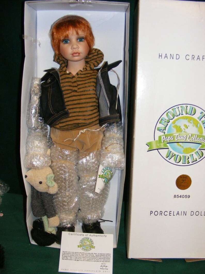 1990s Porcelain Boy Doll Hans by William Tung in Original image 0