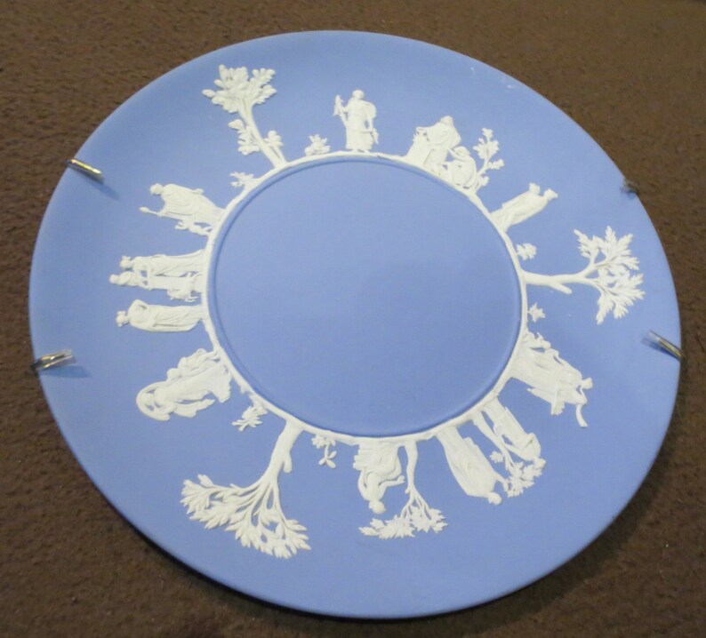 Vintage Blue Jasper Wedgwood Greco Roman 9.25 Inch Plate image 0