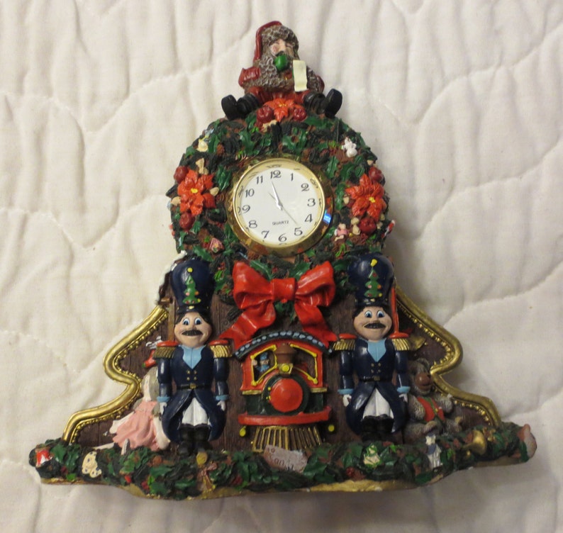 FREE SHIPPING Whimsical Diary Xmas Clock-Mark Klaus Battery image 0