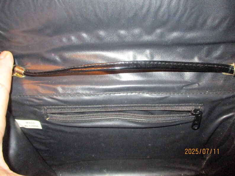 Silver Gold Lame, Black Satin Patent Clutches, Evening Purses image 9