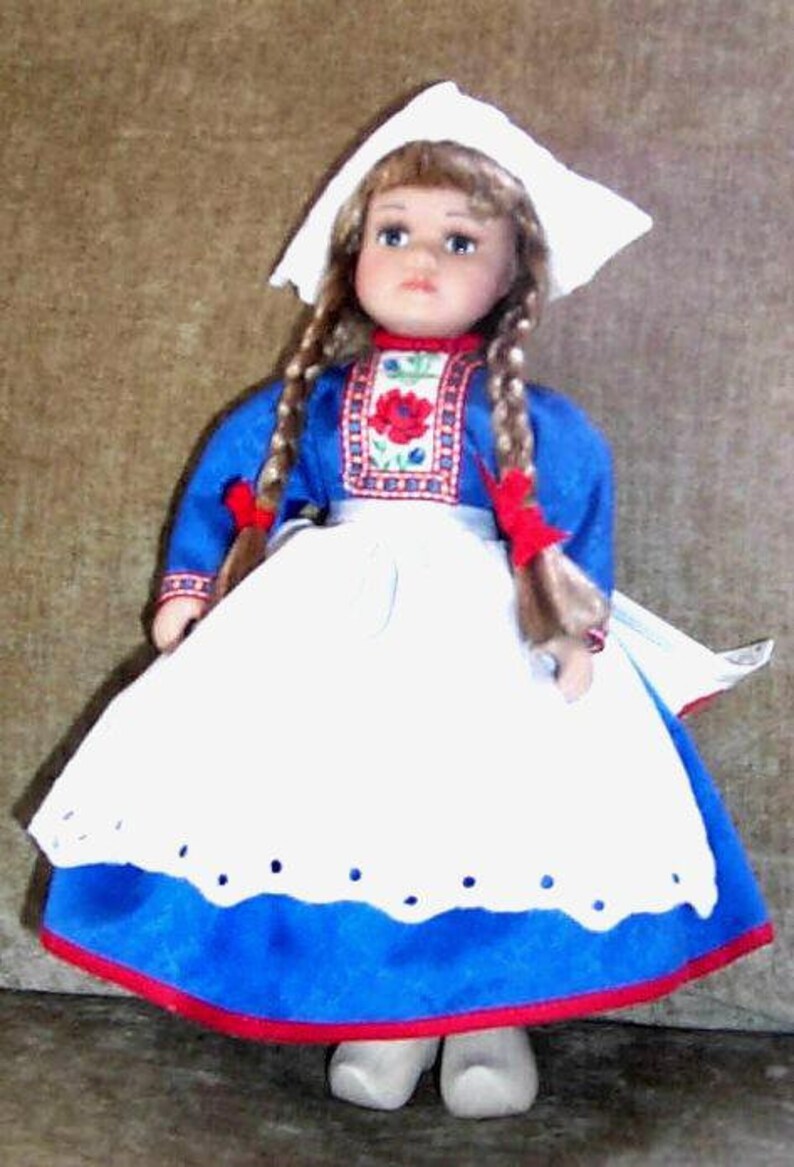 Vintage Mid 1980s Traditional Blond Porcelain Dutch doll image 0