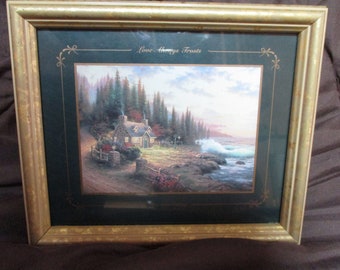 Pine Cove Cottage Small Framed Print by Thomas Kinkade Framed 9.25 x 7.75 Inches - Ready for Hanging, Signed Certificate FREE USA SHIPPING