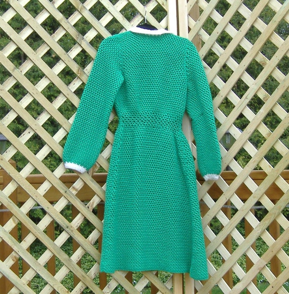 Kelly-Green Double-Breasted Coatdress with White … - image 2