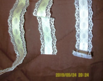 Ivory and Satin Lace Sewing Trim, Halloween Mesh in Orange and/or Black Bundle/Cust Choice