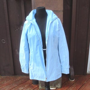 Lined Raincoat with Removable Hood - Size L - Black or Blue