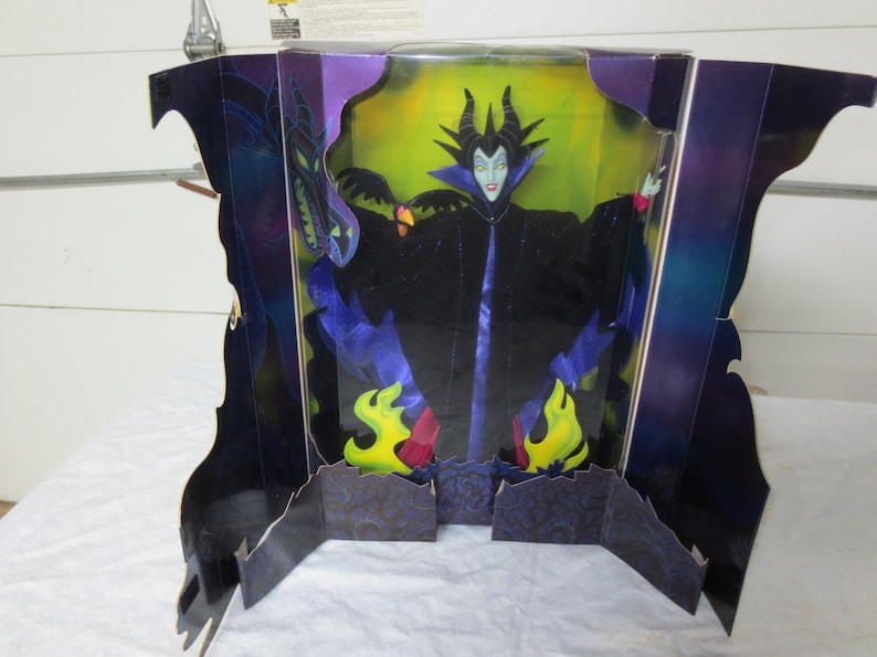 Vintage 12 Inch Maleficent Doll in 3D Window Box with Raven image 1