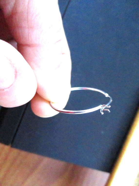 Silver Charm Holder Hoop Earring: Pirate Style Sn… - image 1