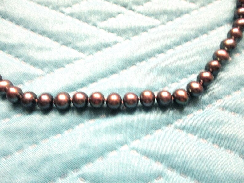 Honora Midnight Blue/Black 18-Inch Single Strand Cultured Pearl Necklace Sterling Silver Clasp image 3