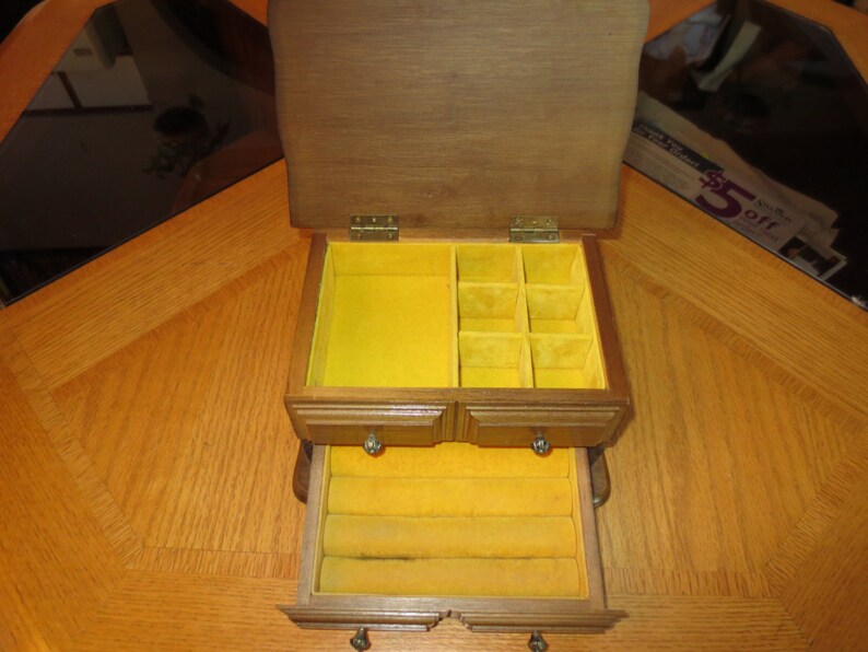 Vintage 1978 Avon Products Wood Jewelry Box 2 Drawers and image 1