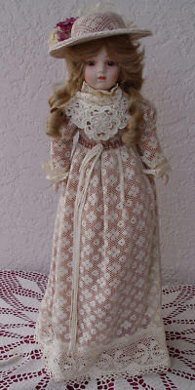 FREE SHIPPING  Porcelain 1983 Victorian Reproduction Doll in image 0