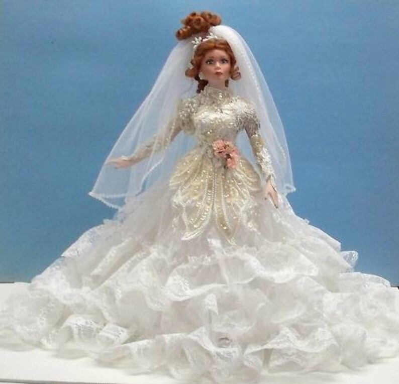 16 Inch Full Body Porcelain Bride Doll-June-by Rustie image 0