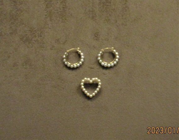 2MM Pearl Heart Pin and/or Round Hoop Gold Filled… - image 8