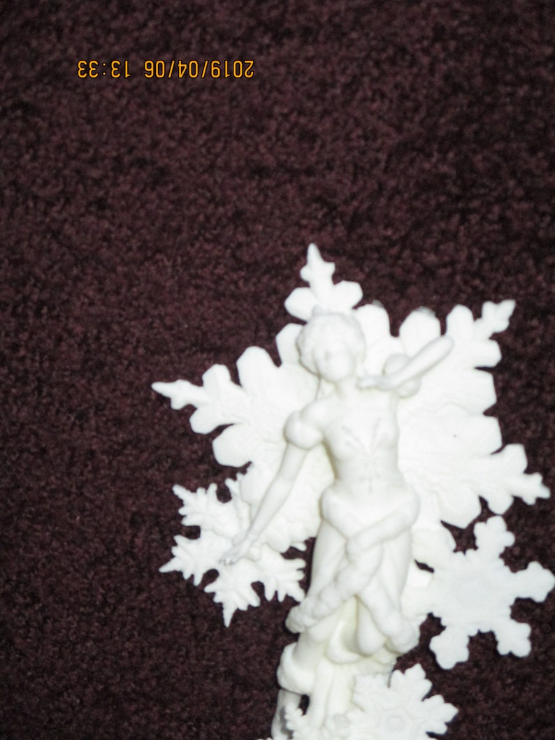 Mark Klaus Tabletop White Cold Cast Porcelain Snow Fairy image 0