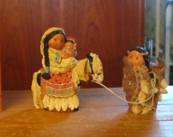 1996 Friends of the Feather Mary w Baby Jesus on Horseback w Joseph Leading- Original Box Collectible Excellent Condition Great for Children