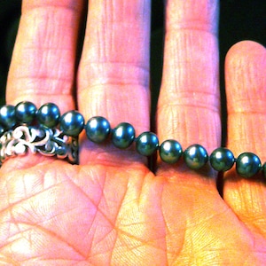 Honora Midnight Blue/Black 18-Inch Single Strand Cultured Pearl Necklace Sterling Silver Clasp image 1