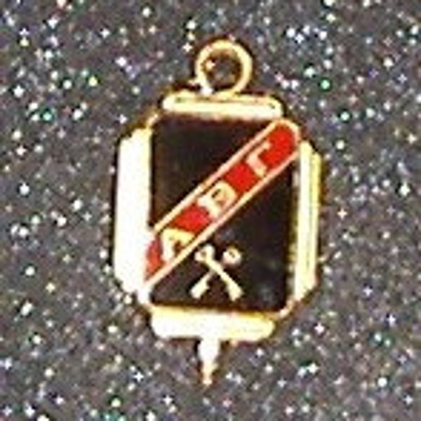 1980s Unisex Collegiate Business Honor Society Pin/Pendant or Tie or Lapel Jewelry Gold Filled and Black Enamel College Fraternity Pin