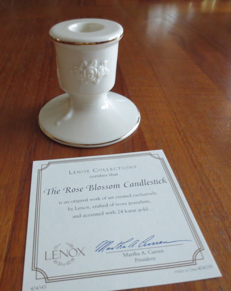 Romantic Vintage Lenox  Rose Blossom Candleholder in Ivory image 0