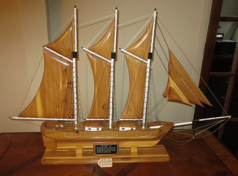 1990s Historically Correct Sagress III 3 Mast Ship Made by image 0