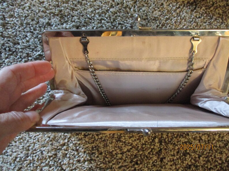 Silver Gold Lame, Black Satin Patent Clutches, Evening Purses image 5