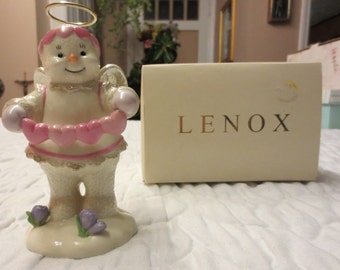 New in Box Lenox Porcelain Snowy Sweetheart Angels w COA Valentine's Figurine Bundle Sale on 4 - Exc Gift for Angel Lovers Valentine's Day