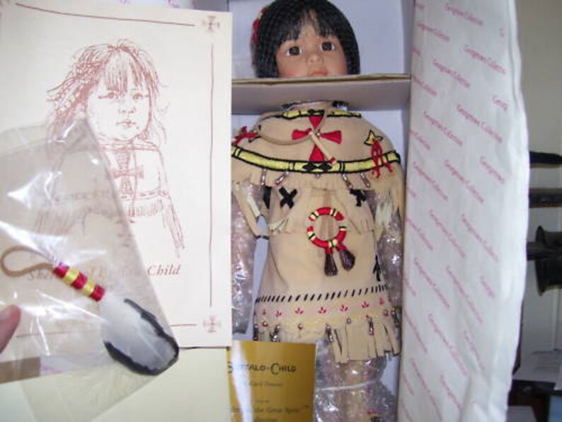 VINTAGE DOLL Buffalo Child Native American Porcelain 13 image 1