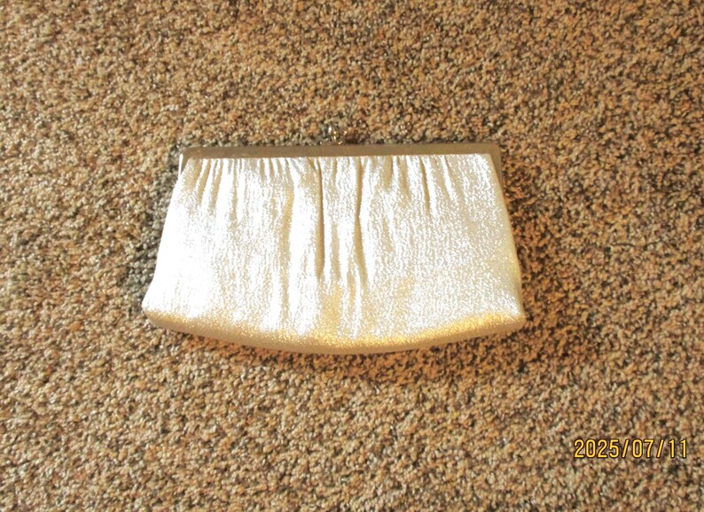 Silver Gold Lame, Black Satin Patent Clutches, Evening Purses image 2
