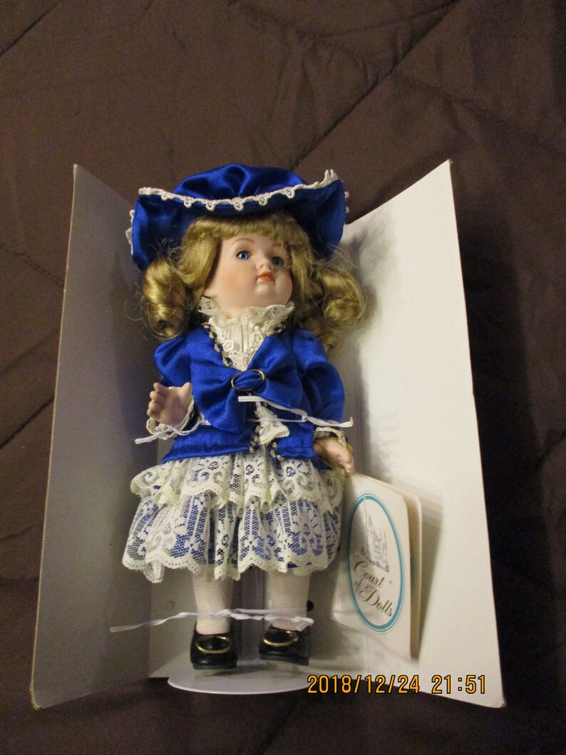 10 Inch Full Body Porcelain Doll Maggie Blond Victorian Doll image 0