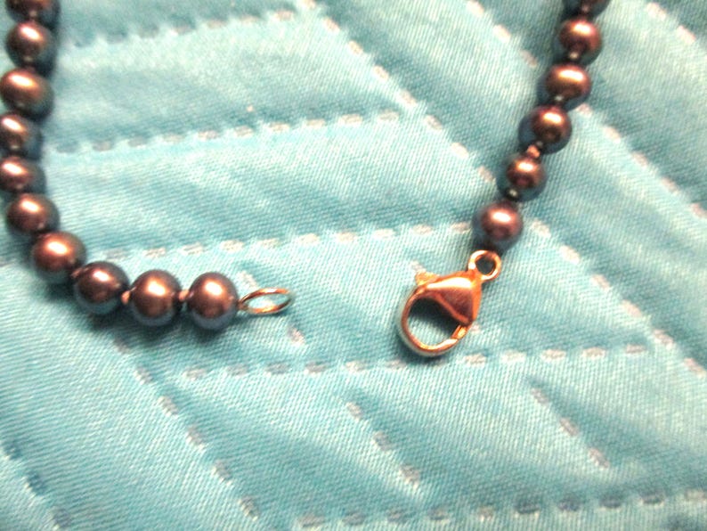 Honora Midnight Blue/Black 18-Inch Single Strand Cultured Pearl Necklace Sterling Silver Clasp image 4