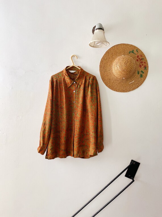 Vintage 80s Japan floral patterned shirt
