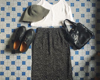 Vintage polka dot high waist skirt