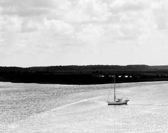 Coastal | Black and White | Boat | Beach House Decor | Photography Unframed |