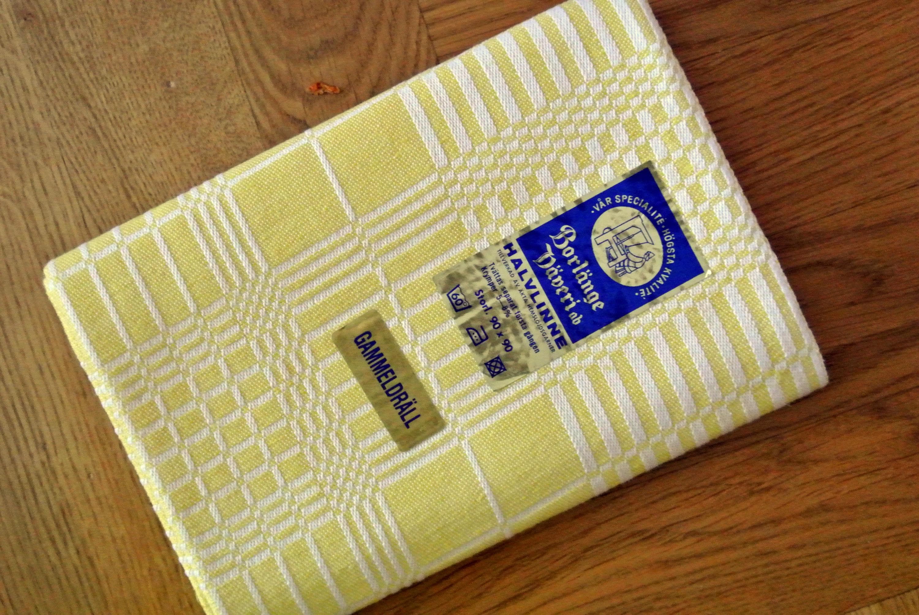 UNUSED Swedish Vintage 1980s Square Woven Cotton/ Linen