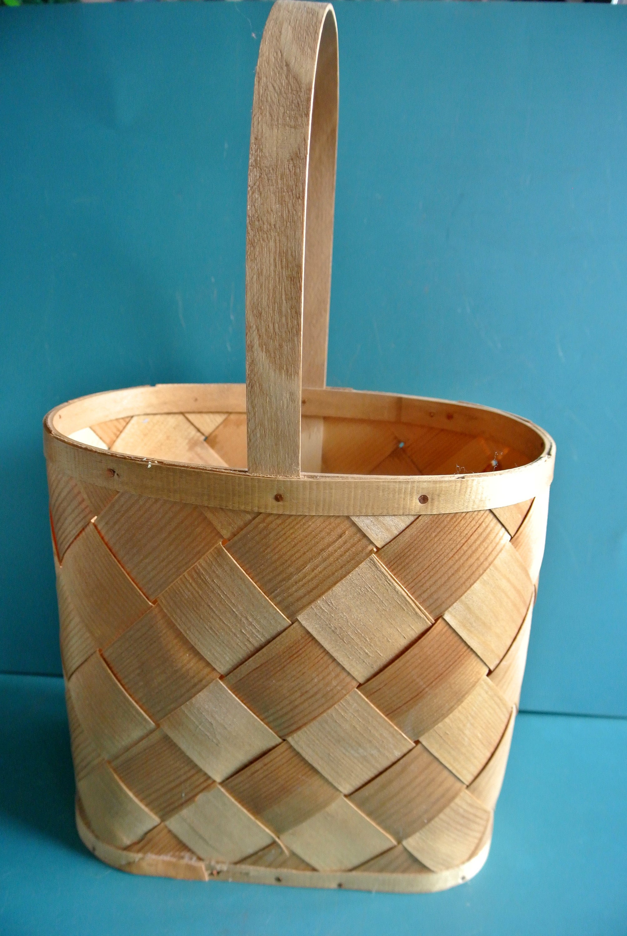 Spånkorg / スポーンコリ Vintage Swedish Spånkorg Basket: Hand-painted Floral Wood Basket