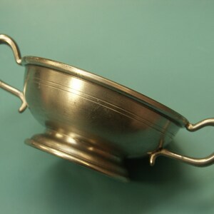 Vintage 1970s design marked SWEDISH handmade pewter miniature bowl with ears for decoration or all thoose small things