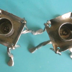 Vintage Swedish Iron Candleholders: 1960s Handmade Blacksmith Decor image 3