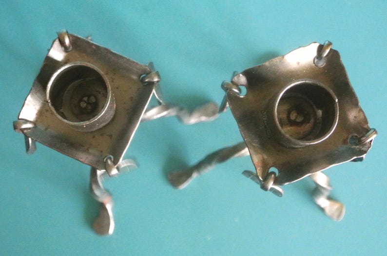 Vintage Swedish Iron Candleholders: 1960s Handmade Blacksmith Decor image 3