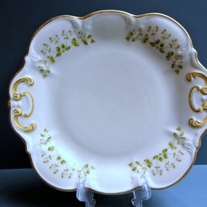 Prato de porcelana Hackefors vintage: prato sueco para biscoitos branco-osso dos anos 1960