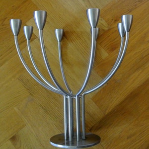 IKEA Brushed Stainless Steel 8-Candle Candelabra - K. Hagberg/M. Hogberg Design