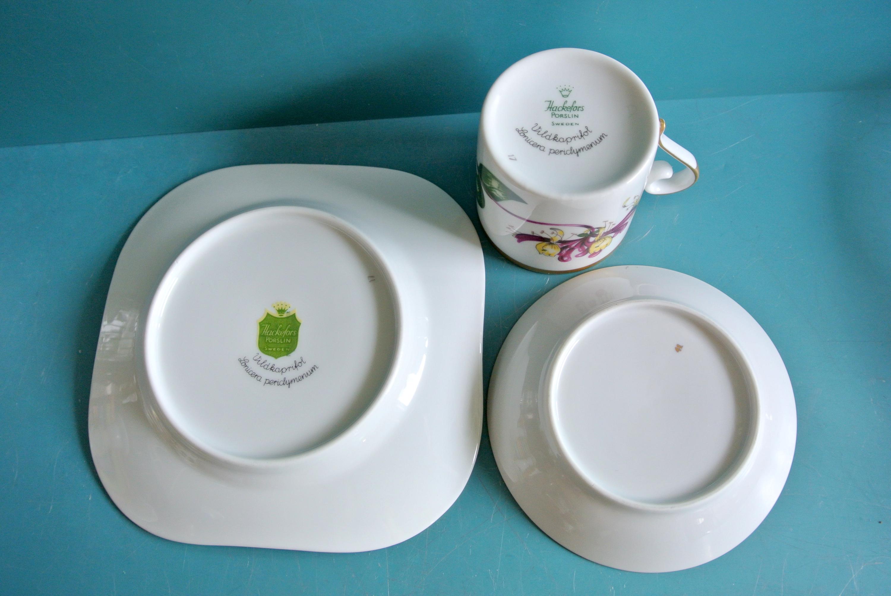 Swedish Retro Vintage 1960s Hackefors Porcelain Fabric