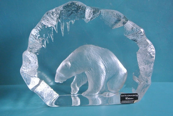 スウェーデンビンテージ　マッツ・ジョナサン手彫りの芸術的な猫のガラス彫刻リレーフ スウェーデンビンテージ マッツ・ジョナサン手彫りの芸術的な猫